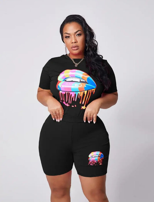 Black Drip Active Wear Plus